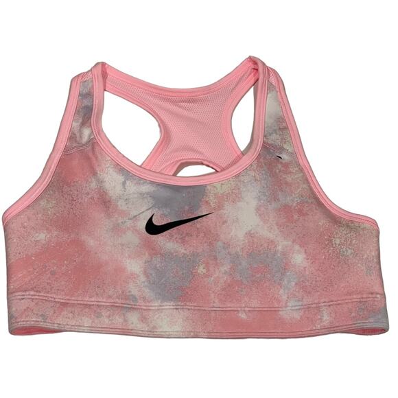 Nike Swoosh Big Kids' Tie-Dye Reversible Printed Sports Bra - Pink - Large** - Picture 1 of 6